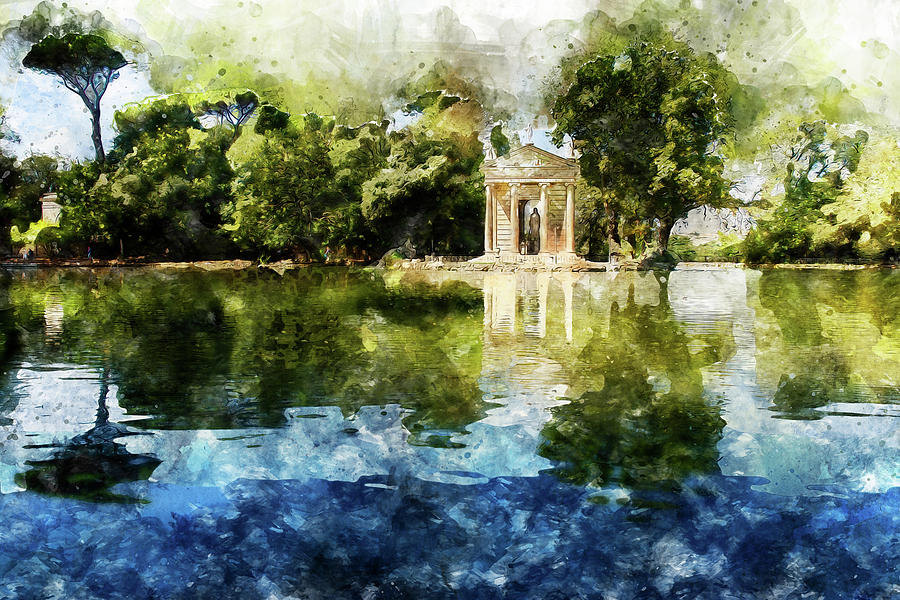 Rome, Ancient Temple of Aesculapius - 08 Painting by AM FineArtPrints