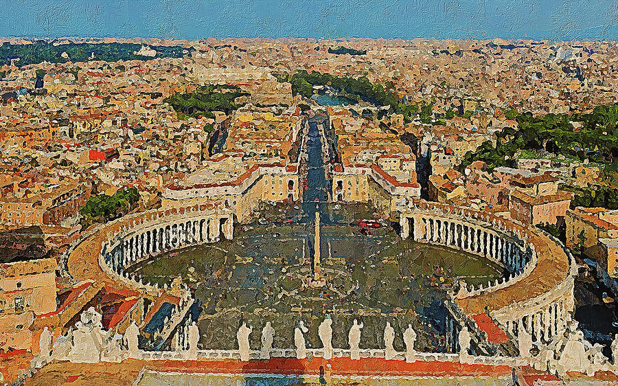 Rome and the Vatican City - 07 Painting by AM FineArtPrints
