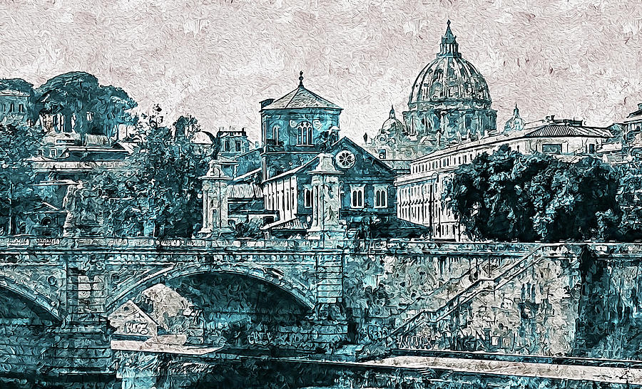 Rome and the Vatican City - 11 Painting by AM FineArtPrints
