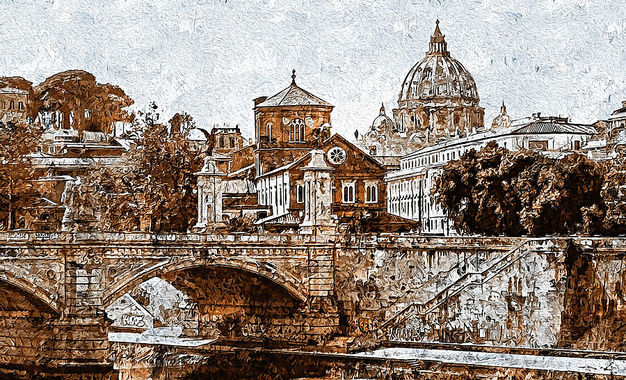 Rome and the Vatican City - 12  Painting by AM FineArtPrints