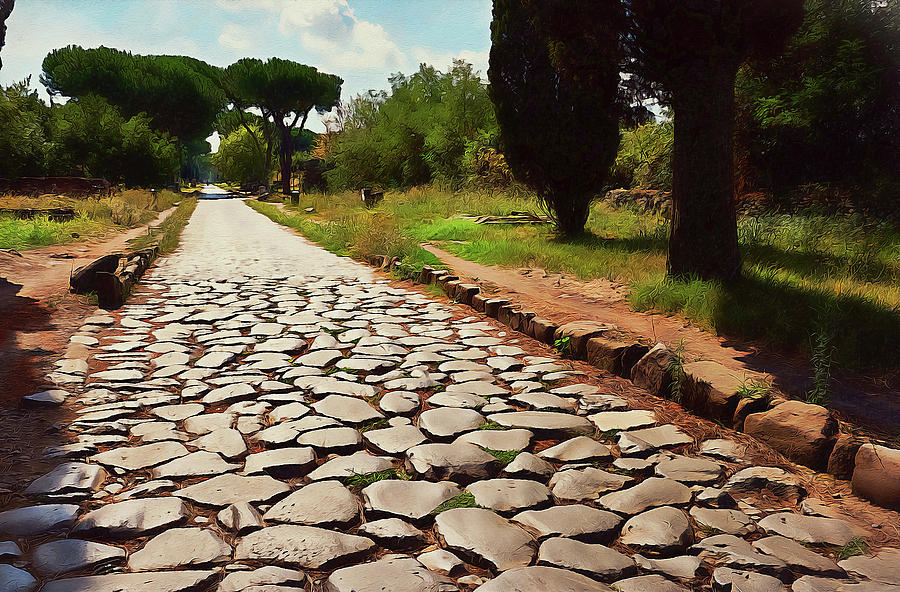 Architecture Painting - Rome, Appian Way - 09 by AM FineArtPrints