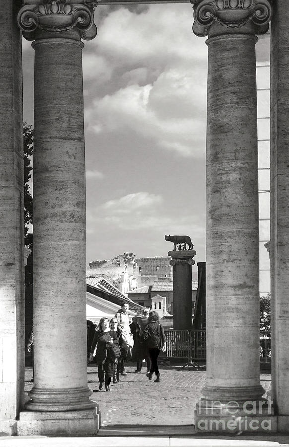 Rome Bw - Marble Roman Columns Photograph by Stefano Senise