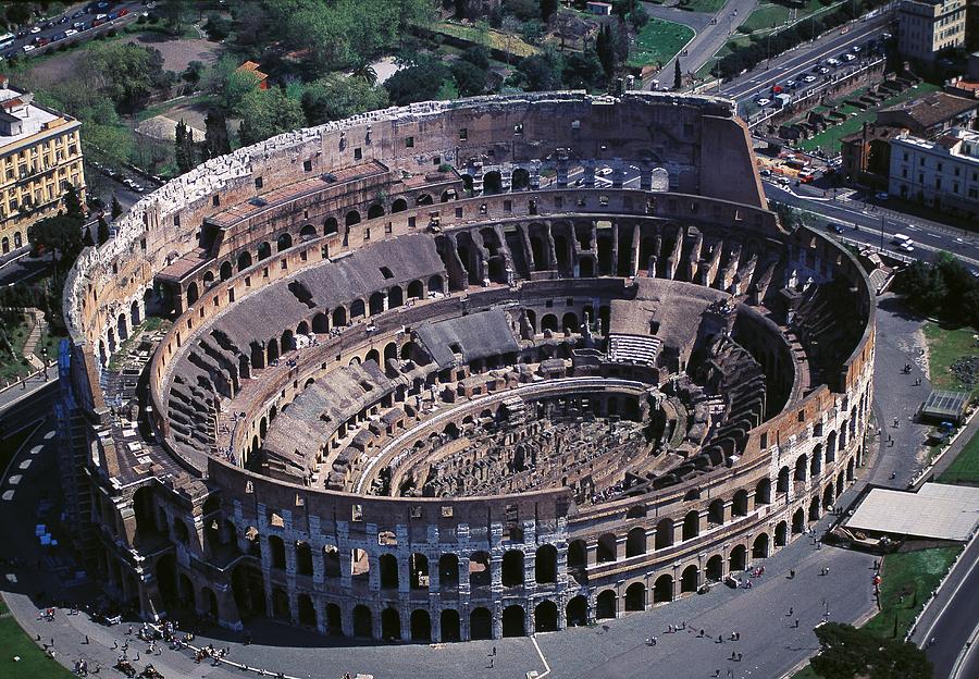 Rome, Coliseum, Aerial View, Italy Digital Art by Giovanni Simeone