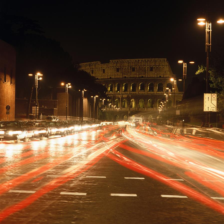 Rome, Coliseum At Night, Italy Digital Art by Johanna Huber