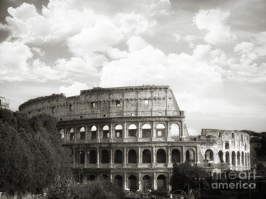 Rome - Colosseo Black And White Photograph by Stefano Senise