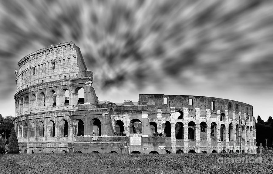 Rome Drama - Colosseum Black And White Photograph by Stefano Senise