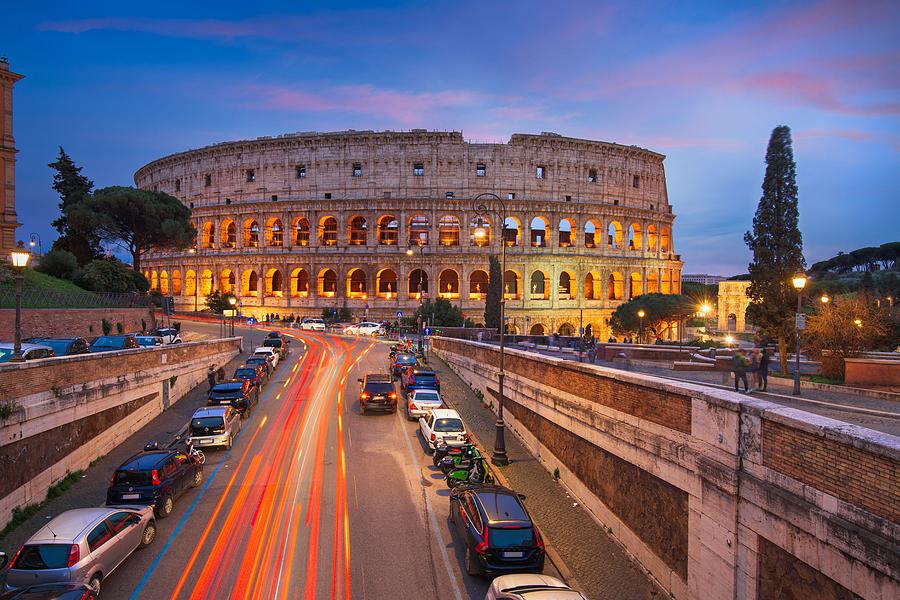Architecture Photograph - Rome, Italy At The Colosseum by Sean Pavone