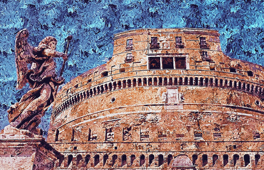 Rome, Mausoleum of Hadrian - 02 Painting by AM FineArtPrints