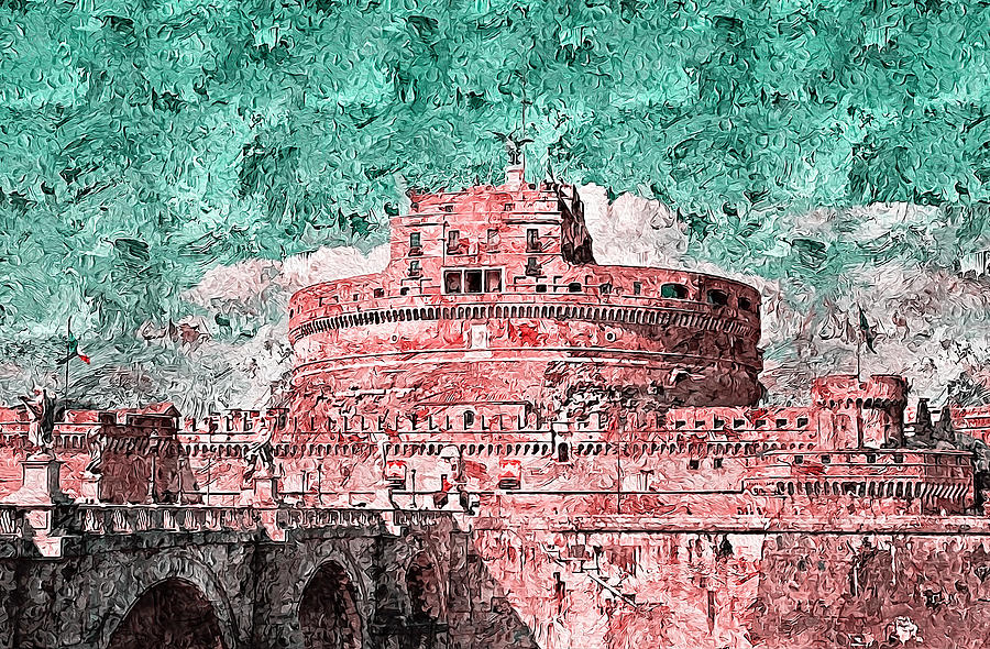 Rome, Mausoleum of Hadrian - 06 Painting by AM FineArtPrints