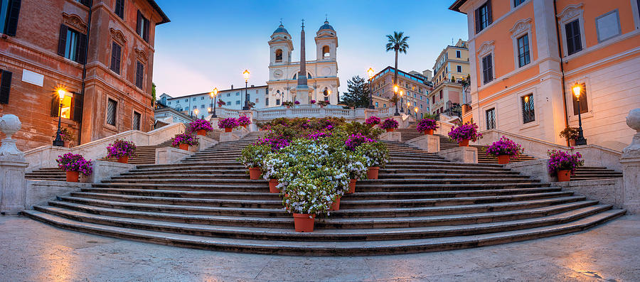 Flower Photograph - Rome. Panoramic Cityscape Image by Rudi1976