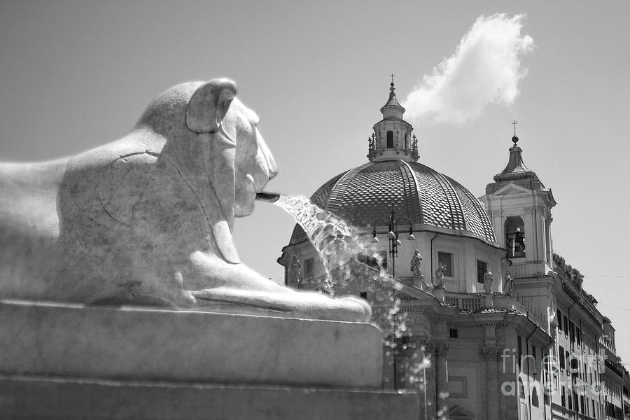 Rome - Piazza del Popolo Black and white Photograph by Stefano Senise