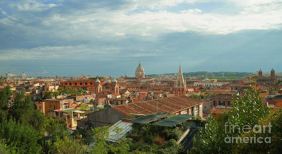 Rome - Rooftops Panorama Photograph