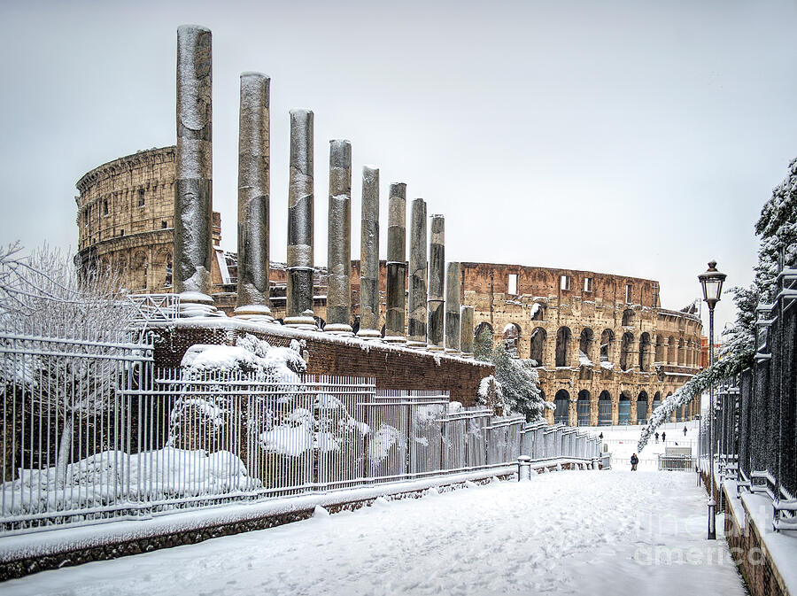 Rome Under Snow - Colosseum Photograph by Stefano Senise