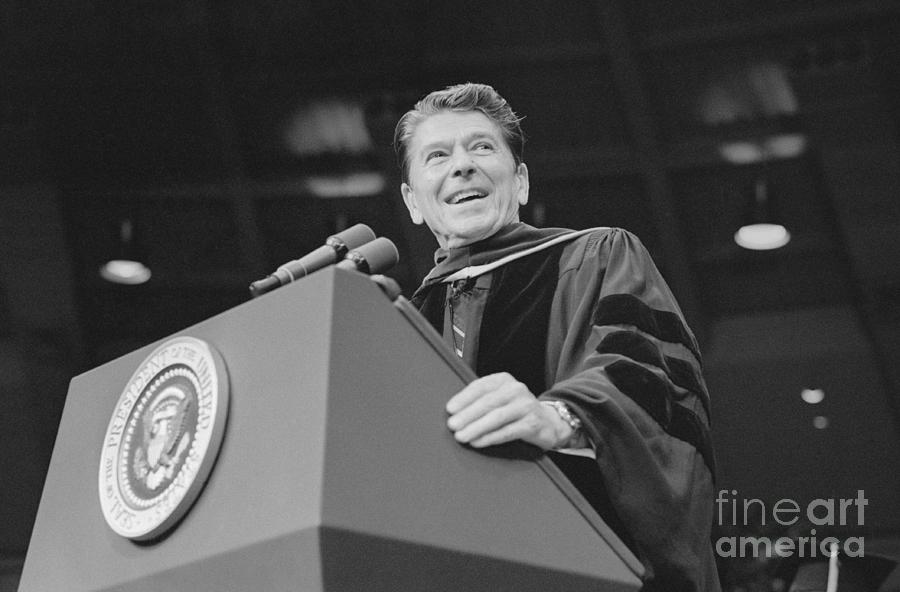 Ronald Reagan At Notre Dame University Photograph by Bettmann