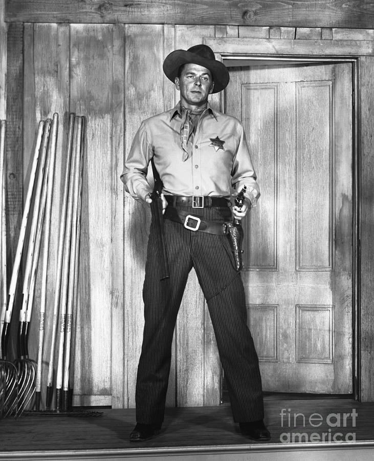 Ronald Reagan Dressed As Cowboy In Movie Photograph by Bettmann