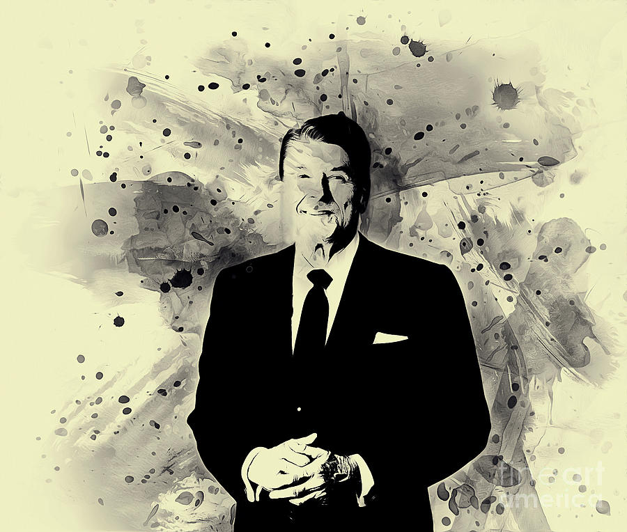 Ronald Reagan Digital Art by Ian Mitchell