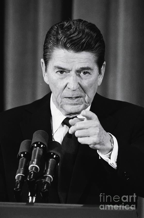 Ronald Reagan Pointing Photograph by Bettmann