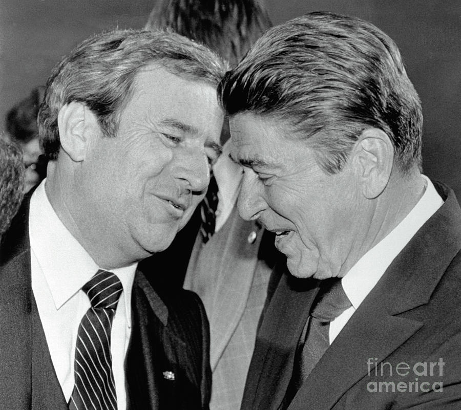 Ronald Reagan Speaking With Jerry Photograph by Bettmann