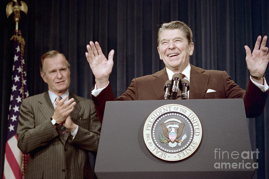 Ronald Reagan With George Bush Photograph by Bettmann
