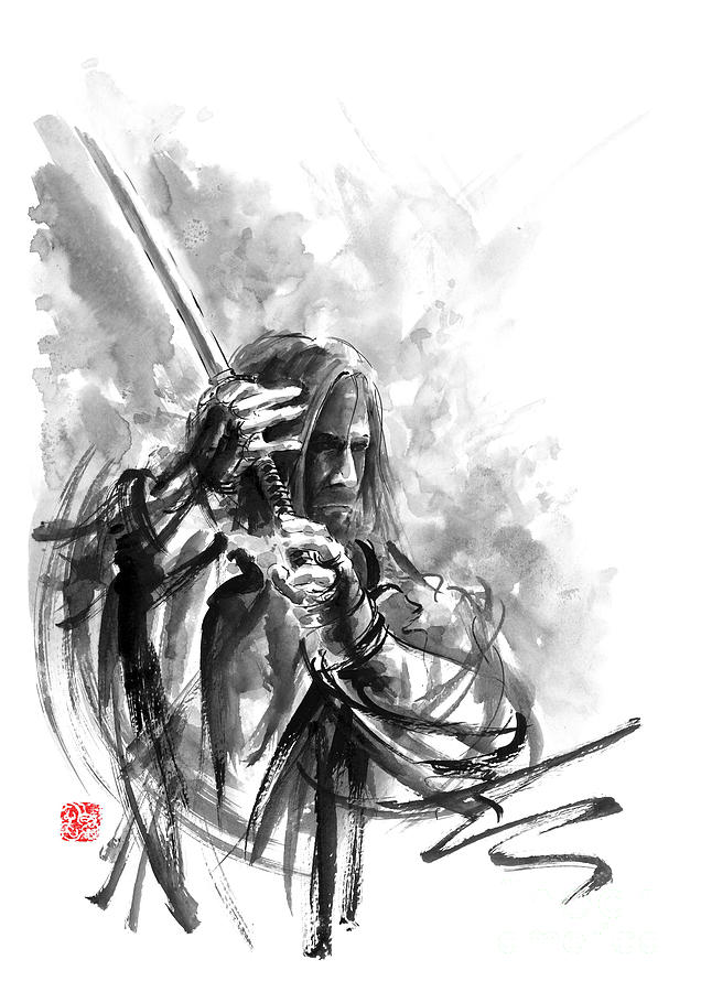 47 Ronin Painting, Samurai Ink Painting, Samurai Game Design, Ronin Home De...