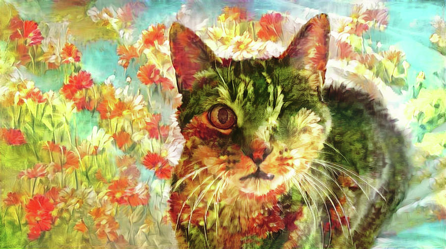 Cat Digital Art - Roo My Only Sunshine by Peggy Collins