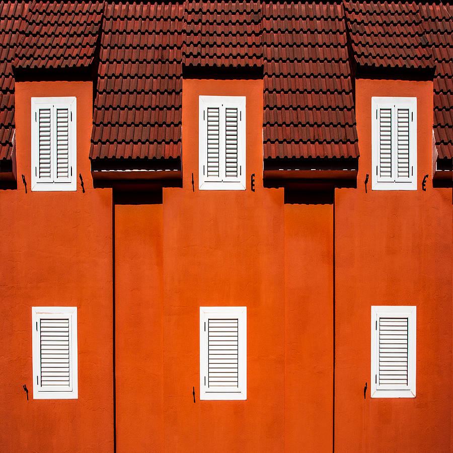 Architecture Photograph - Roof And Windows Peniscola by Inge Schuster