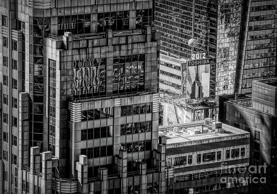 Roof Top Architecture NYC BW  Photograph by Chuck Kuhn