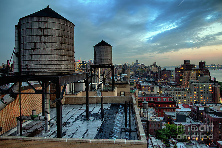 Rooftop Water Towers, New York City, Usa Photograph by Joe Josephs