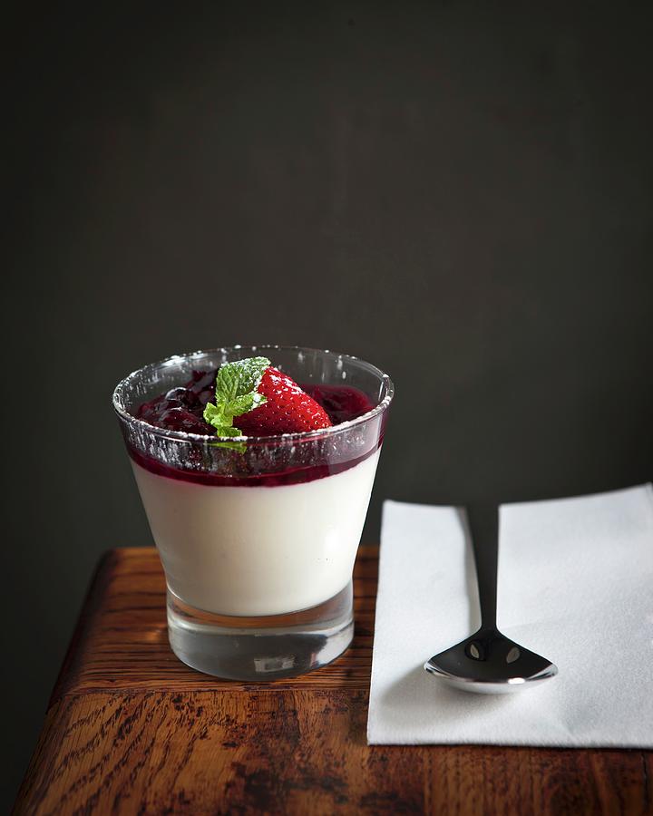 Rooibos Panna Cotta With Strawberries Photograph by Great Stock!