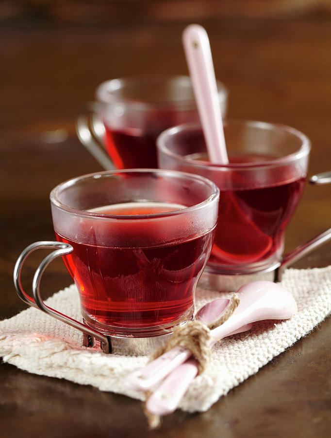 Rooibos Tea With Homemade Red Wine Syrup Photograph by Teubner Foodfoto