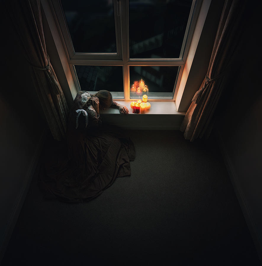 Candle Photograph - Room With A Window by Magdalena Russocka