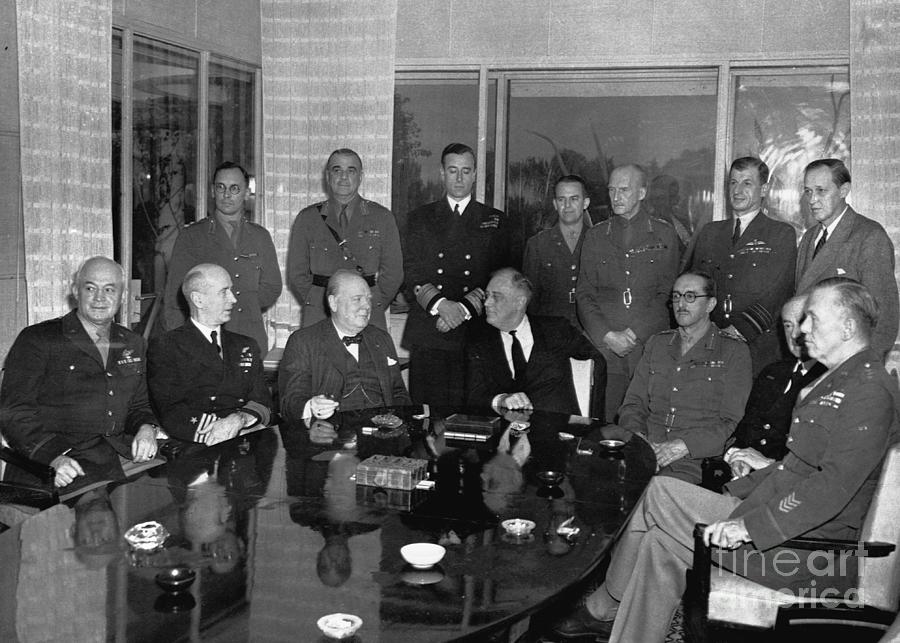 Roosevelt And Churchill Meeting Photograph by Bettmann