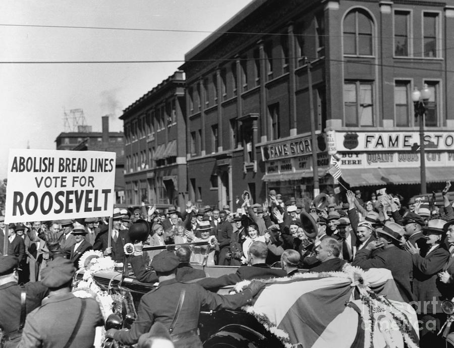 Roosevelt Campaigning In Indianapolis Photograph by Bettmann