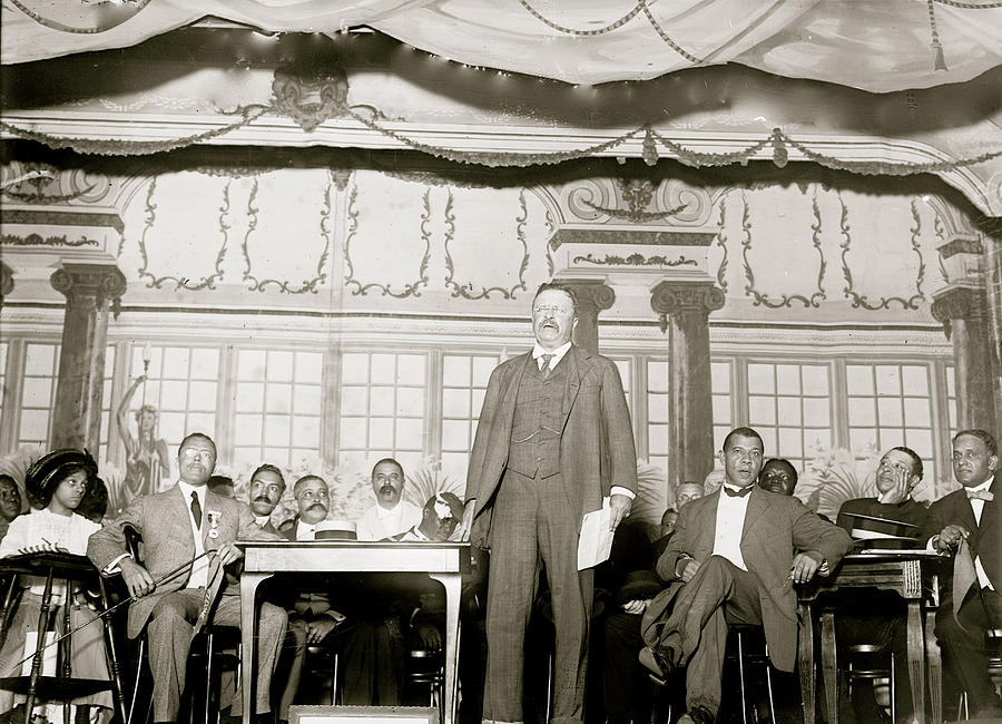 Roosevelt speaking at National Negro Business League Painting by Unknown