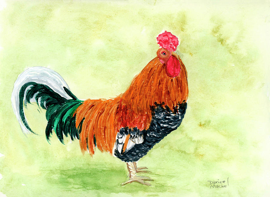 Rooster 3 Painting by Darice Machel McGuire