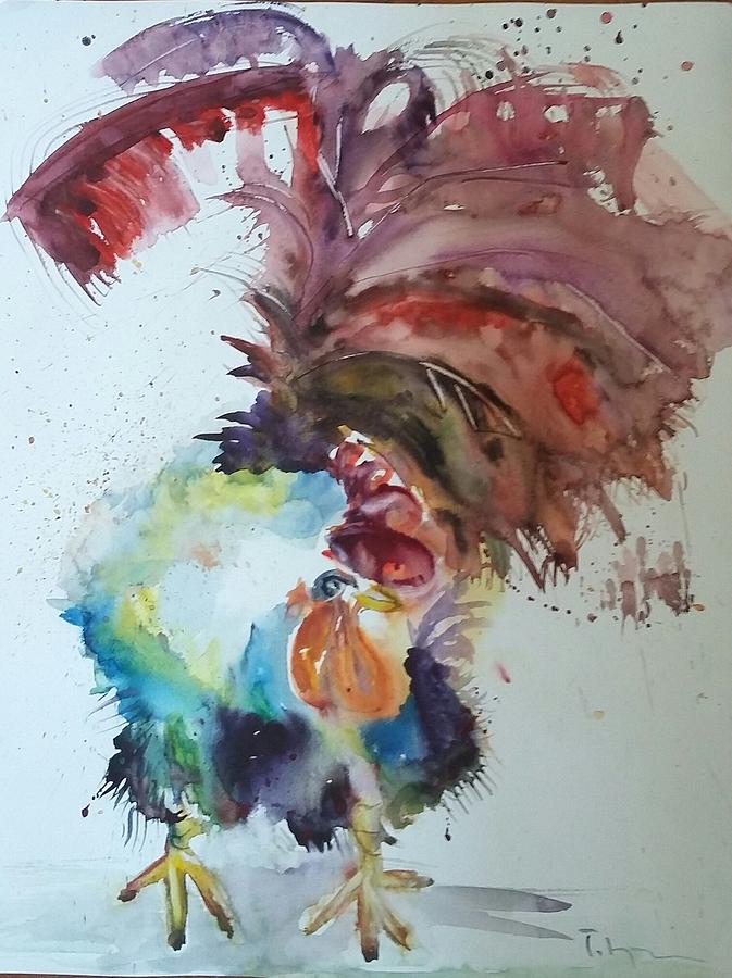 Rooster 3 Painting by Tatjana Karabasevic - Fine Art America