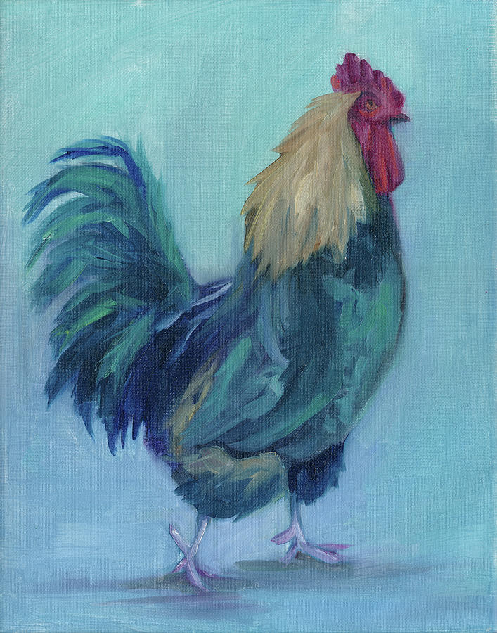 Rooster-b Painting By Marnie Bourque - Fine Art America