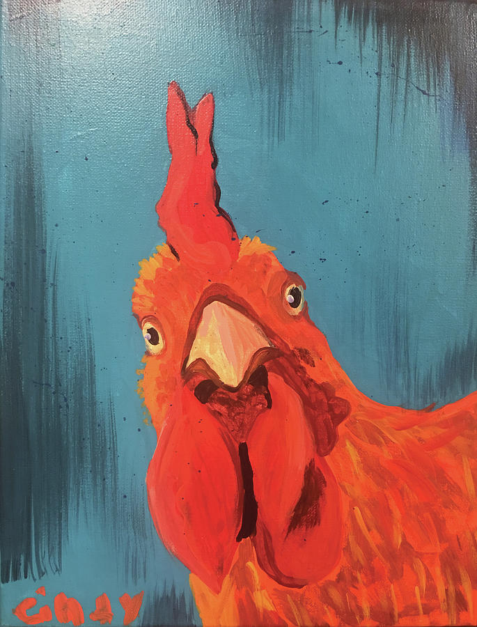 Rooster Painting - Rooster by Cindy B