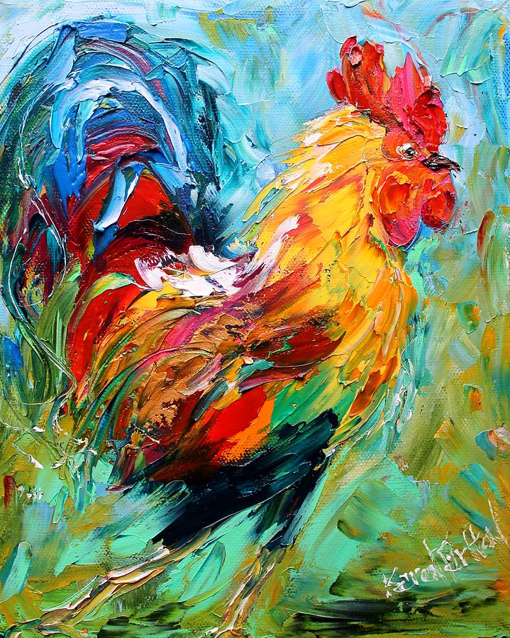 Rooster Dance Painting by Karen Tarlton | Pixels