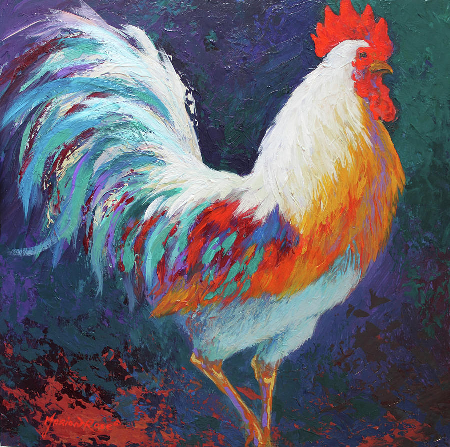Rooster Painting - Rooster by Marion Rose