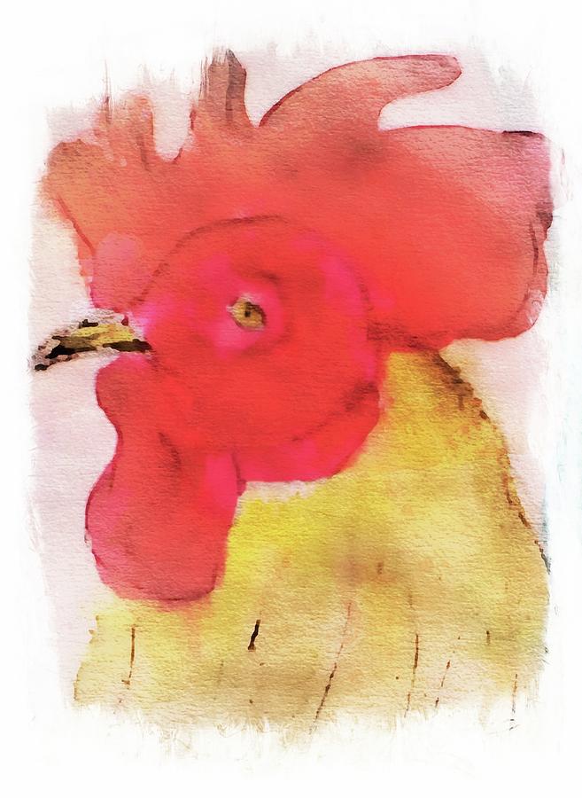 Rooster Profile Mixed Media by Sheri McLeroy