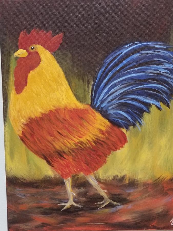 Rooster strut Painting by Kimberly Tarrant-dugan - Fine Art America