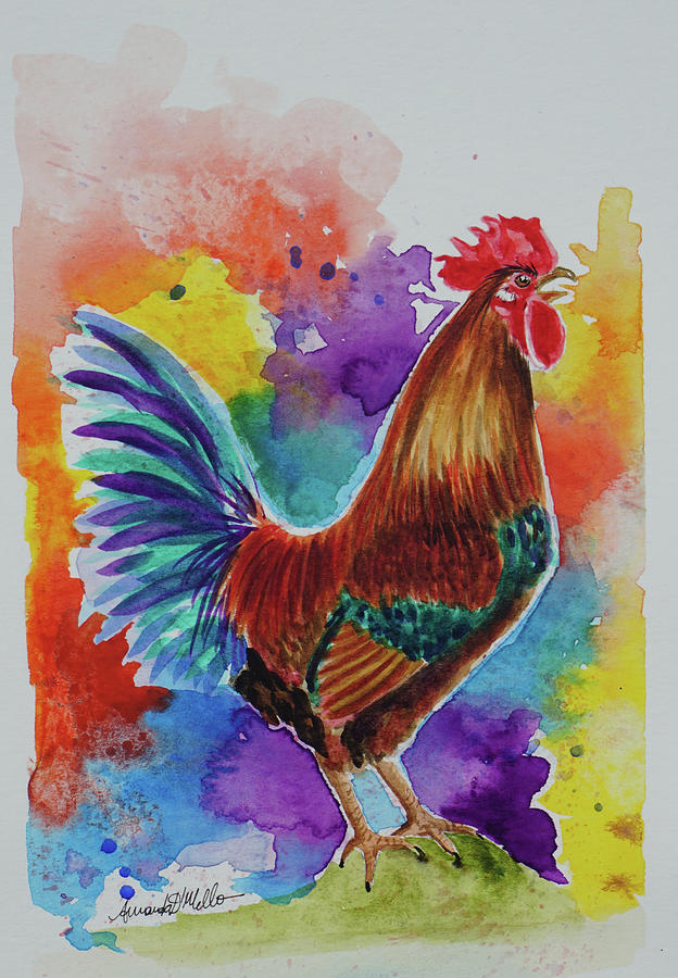 Rooster Wakeup Call Painting by Amanda D'Mello - Fine Art America