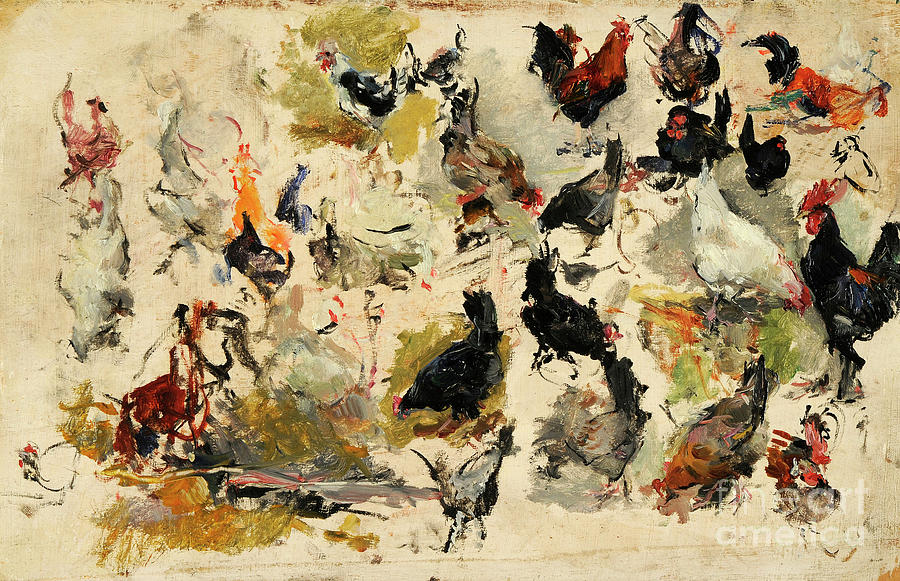 Roosters Study Drawing by Heritage Images