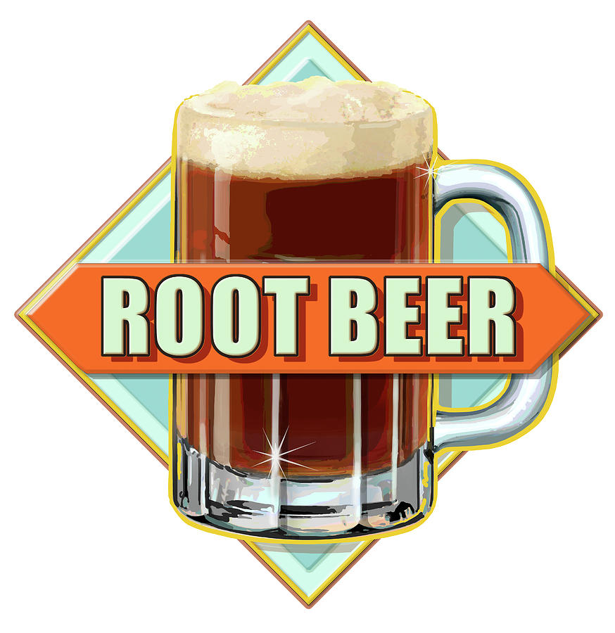 Sign Digital Art - Root Beer Diamond by Retroplanet