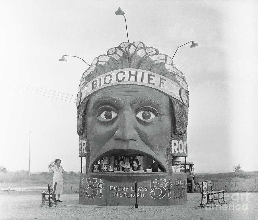 Root Beer Stand Shaped Like Indian Photograph by Bettmann