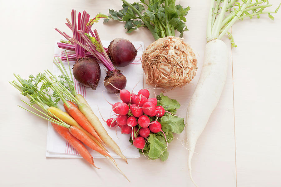 Root Vegetables; Turnip, Parsnips, Celeriac, Carrots And Rutabaga From The Portland Maine Farmers Market Photograph by Eising Studio