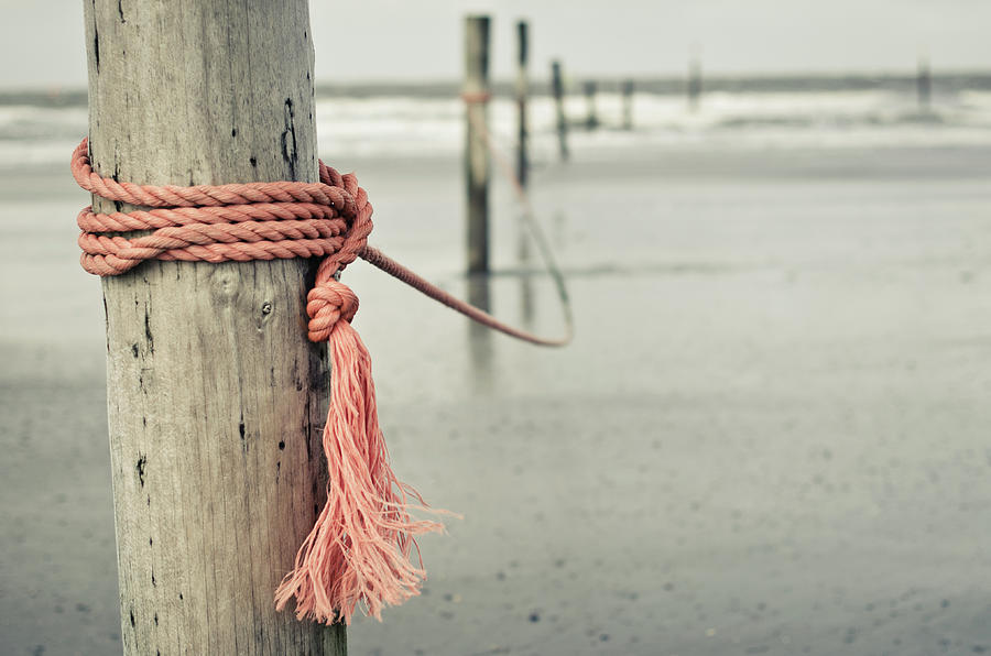 Rope In Wind On Coast Of  German Island Photograph by Jakob Tertel