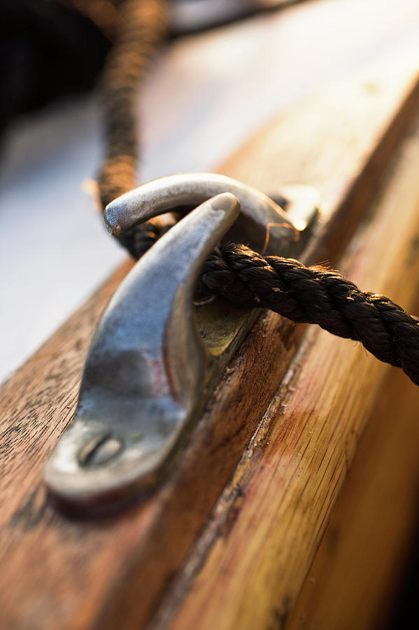 Rope Tied To Boat, Close-up Photograph by Johner Images