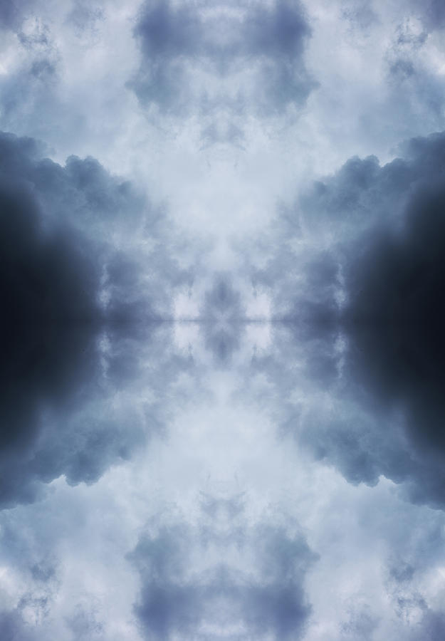 Rorschach Collage Of Blue Clouds Photograph by Silvia Otte